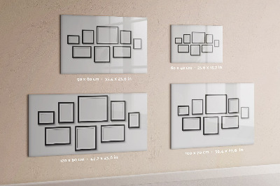 Uitwisbaar glazen planbord met magnetische functie Zwart frame