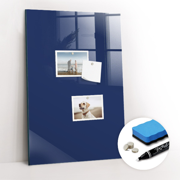 Magnetisch planbord voor de muur van bedrukt glas Marineblauwe kleur