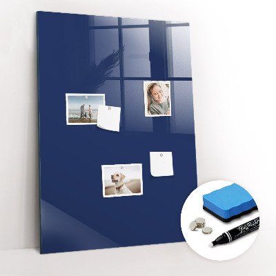 Magnetisch planbord voor de muur van bedrukt glas Marineblauwe kleur