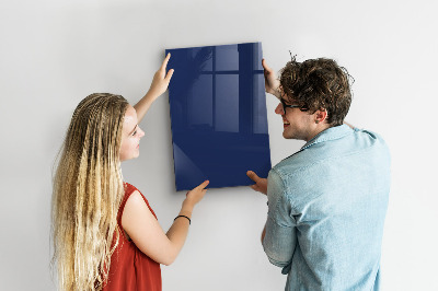 Magnetisch planbord voor de muur van bedrukt glas Marineblauwe kleur