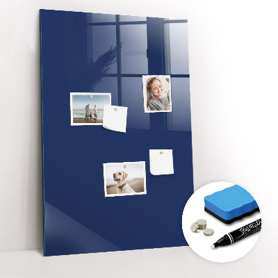 Magnetisch planbord voor de muur van bedrukt glas Marineblauwe kleur