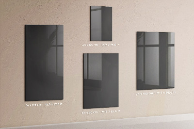 Magnetisch planbord voor de muur van bedrukt glas Grijze kleur