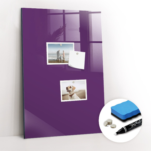 Glazen magneet-memobord voor thuis of op het werk Violet