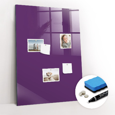 Glazen magneet-memobord voor thuis of op het werk Violet