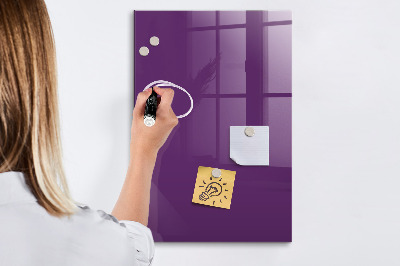 Glazen magneet-memobord voor thuis of op het werk Violet