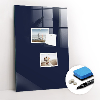 Magnetisch planbord voor de muur van bedrukt glas Kleur: donker marineblauw