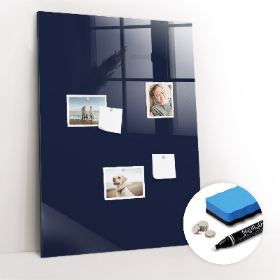 Magnetisch planbord voor de muur van bedrukt glas Kleur: donker marineblauw