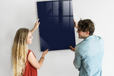 Magnetisch planbord voor de muur van bedrukt glas Kleur: donker marineblauw
