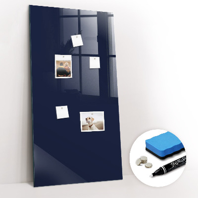 Magnetisch planbord voor de muur van bedrukt glas Kleur: donker marineblauw