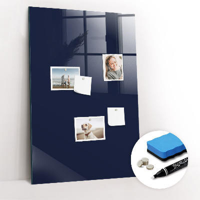 Magnetisch planbord voor de muur van bedrukt glas Kleur: donker marineblauw