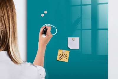 Glazen magneet-memobord voor thuis of op het werk Zeekleur