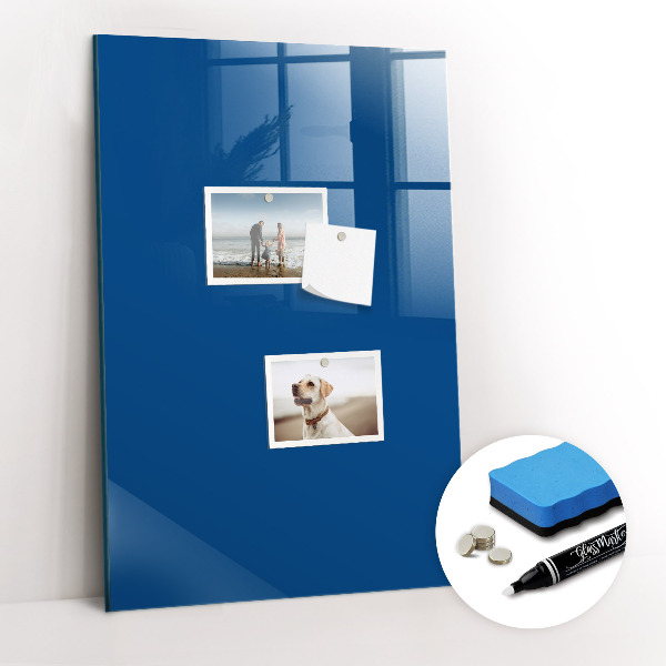 Magnetisch planbord voor de muur van bedrukt glas Blauwe kleur
