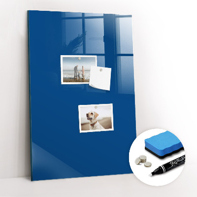 Magnetisch planbord voor de muur van bedrukt glas Blauwe kleur