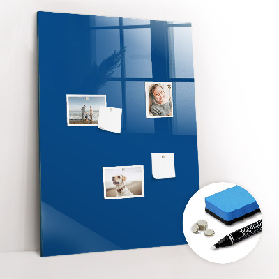 Magnetisch planbord voor de muur van bedrukt glas Blauwe kleur