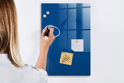 Magnetisch planbord voor de muur van bedrukt glas Blauwe kleur
