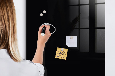 Magnetisch planbord voor de muur van bedrukt glas Zwarte kleur