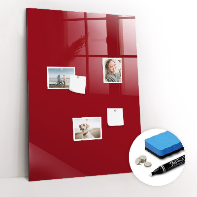 Magnetisch planbord voor de muur van bedrukt glas Rode kleur