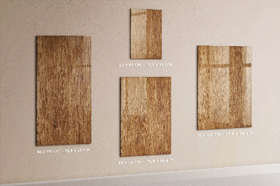 Magnetisch planbord voor de muur van bedrukt glas Warme houttint