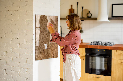 Magnetisch planbord voor de muur van bedrukt glas Warme houttint