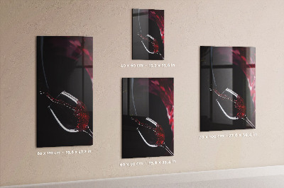 Glazen magneet-memobord voor thuis of op het werk Gemorste wijn