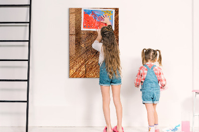 Glazen magneet-memobord voor thuis of op het werk Warme houttint