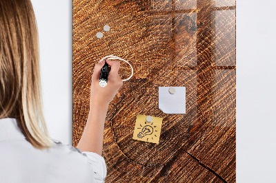 Glazen magneet-memobord voor thuis of op het werk Warme houttint