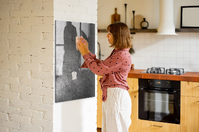 Magnetisch planbord voor de muur van bedrukt glas Gekrast metaal