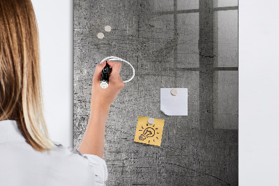 Magnetisch planbord voor de muur van bedrukt glas Gekrast metaal