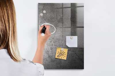 Magnetisch planbord voor de muur van bedrukt glas Gekrast metaal