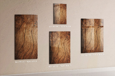 Glazen magneet-memobord voor thuis of op het werk Oud hout
