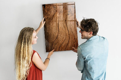 Glazen magneet-memobord voor thuis of op het werk Oud hout