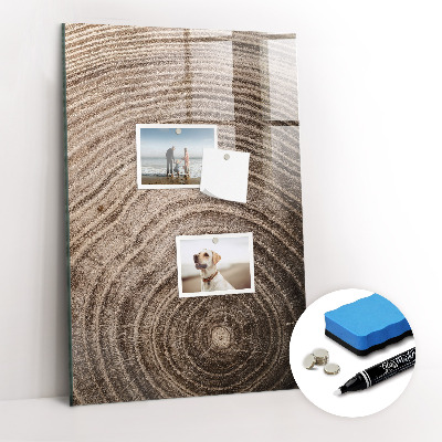 Magnetisch planbord voor de muur van bedrukt glas Houtnerf