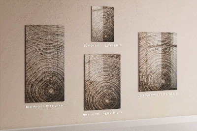 Magnetisch planbord voor de muur van bedrukt glas Houtnerf