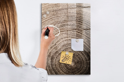 Magnetisch planbord voor de muur van bedrukt glas Houtnerf