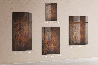 Glazen magneet-memobord voor thuis of op het werk Donker hout