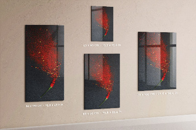 Magnetisch planbord voor de muur van bedrukt glas Paprikapoeder