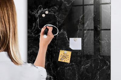 Glazen magneet-memobord voor thuis of op het werk Donker marmer