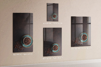 Magnetisch planbord voor de muur van bedrukt glas Koffiebonen