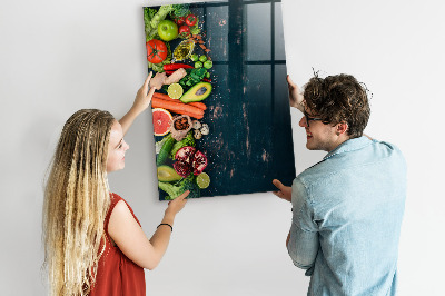 Magnetisch planbord voor de muur van bedrukt glas Veganistische tafel