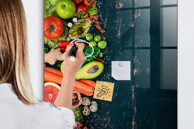 Magnetisch planbord voor de muur van bedrukt glas Veganistische tafel