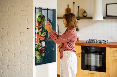 Magnetisch planbord voor de muur van bedrukt glas Veganistische tafel