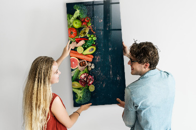 Magnetisch planbord voor de muur van bedrukt glas Veganistische tafel