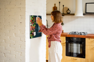 Magnetisch planbord voor de muur van bedrukt glas Veganistische tafel