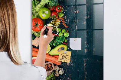 Magnetisch planbord voor de muur van bedrukt glas Veganistische tafel