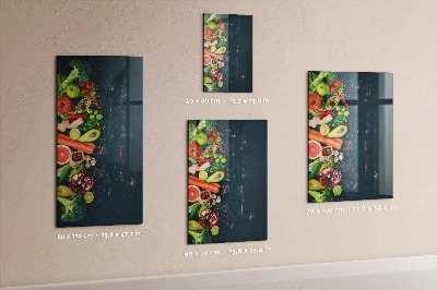 Magnetisch planbord voor de muur van bedrukt glas Veganistische tafel