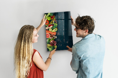 Magnetisch planbord voor de muur van bedrukt glas Veganistische tafel