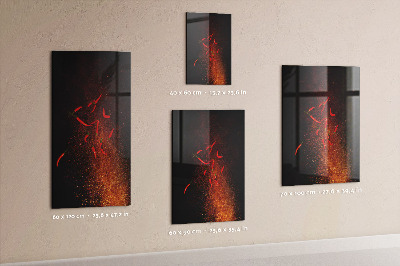 Glazen magneet-memobord voor thuis of op het werk Hete pepers