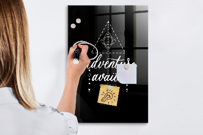 Magnetisch planbord voor de muur van bedrukt glas Avontuur