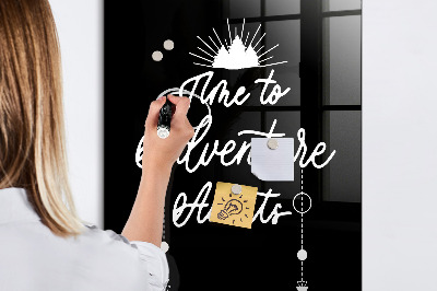 Glazen magneet-memobord voor thuis of op het werk Avontuur