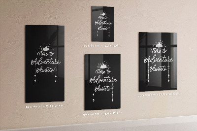 Glazen magneet-memobord voor thuis of op het werk Avontuur